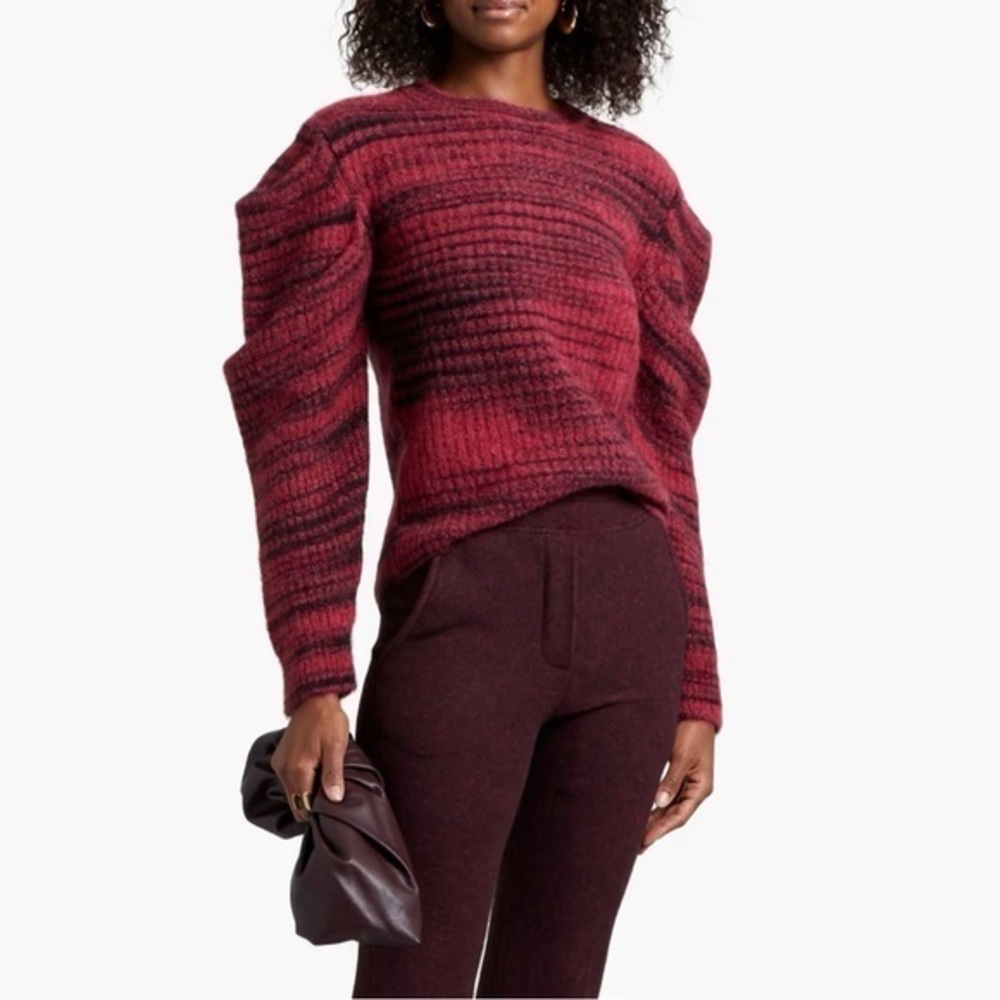 NWT Naadam Space Dyed Alpaca Merino Wool Sweater Pullover Puff Sleeves Size XS